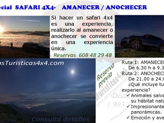 Especial SAFARI nocturno 4×4.  ¡Experiencia única!