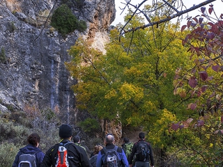 Grupo realizando una visita por sierra norte de Guadalajara