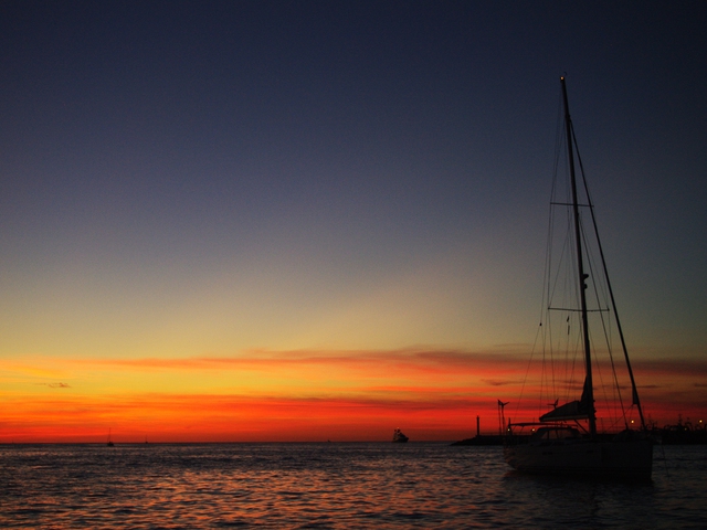 Puesta de sol desde cubierta